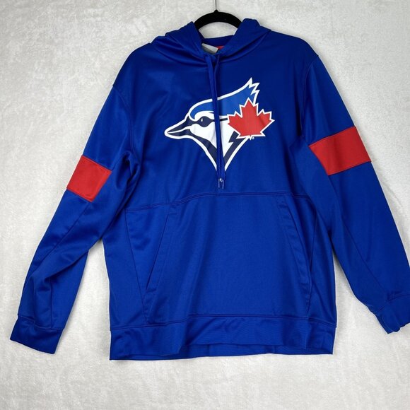 Toronto Blue Jays MLB Blue and Red Hoodie Sweatshirt Mens Large - Picture 1 of 8